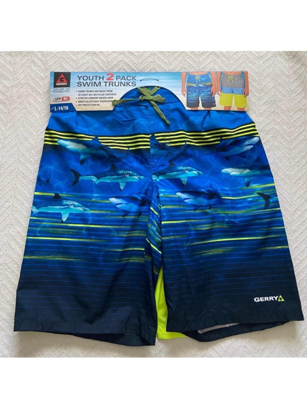 Gerry Boys 2 Packs Swim Trunks Blue Yellow